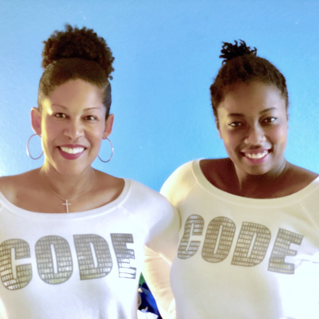 Code wide neck sweatshirt