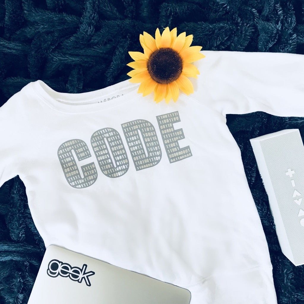 Code wide neck sweatshirt